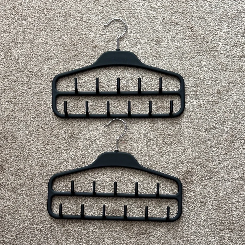 Black Multi-Purpose Hangers for belts, ties, accessories, etc. Set of Two